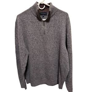 Scott Barber Merino Wool Blend Quarter 1/4 Zip Men's Gray Sweater Sz XL